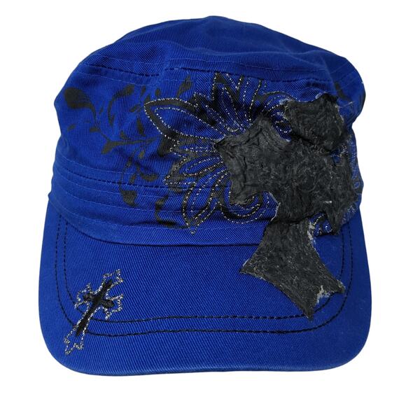 Cross Cadet Army Cap Blue One Size Adjustable Strap Lightweight KB ETHOS - Picture 1 of 9